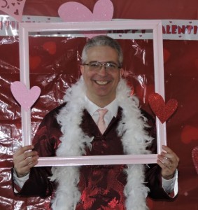 Chaplain Chris gets in on the "photo booth" fun