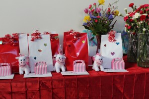 Each girl got a special gift and a personalized Valentine