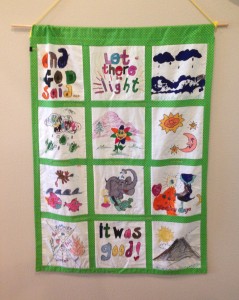 This beautiful banner from the children of New Hope Lutheran Church (Great Falls, MT) now hangs proudly in Van Orsdel Commons and chapel